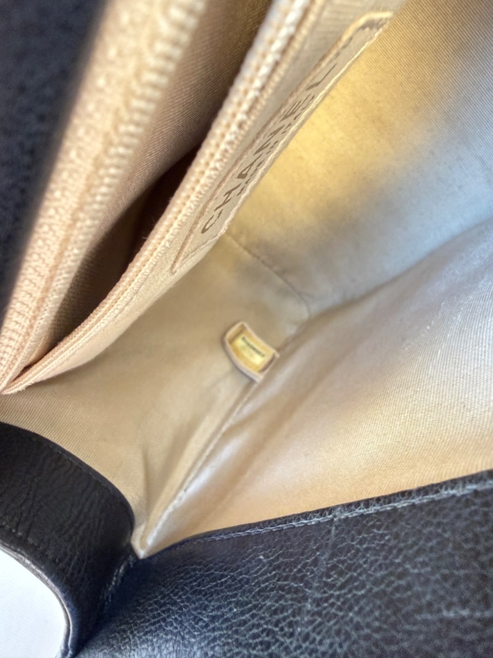 Chanel Grained Calfskin Stitched Label Click Shopper Tote Small and Black - Picture 8 of 14